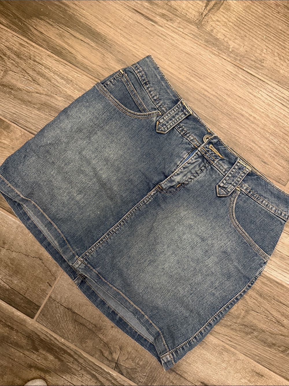 St. John’s Bay Denim Mini Skirt in Blue